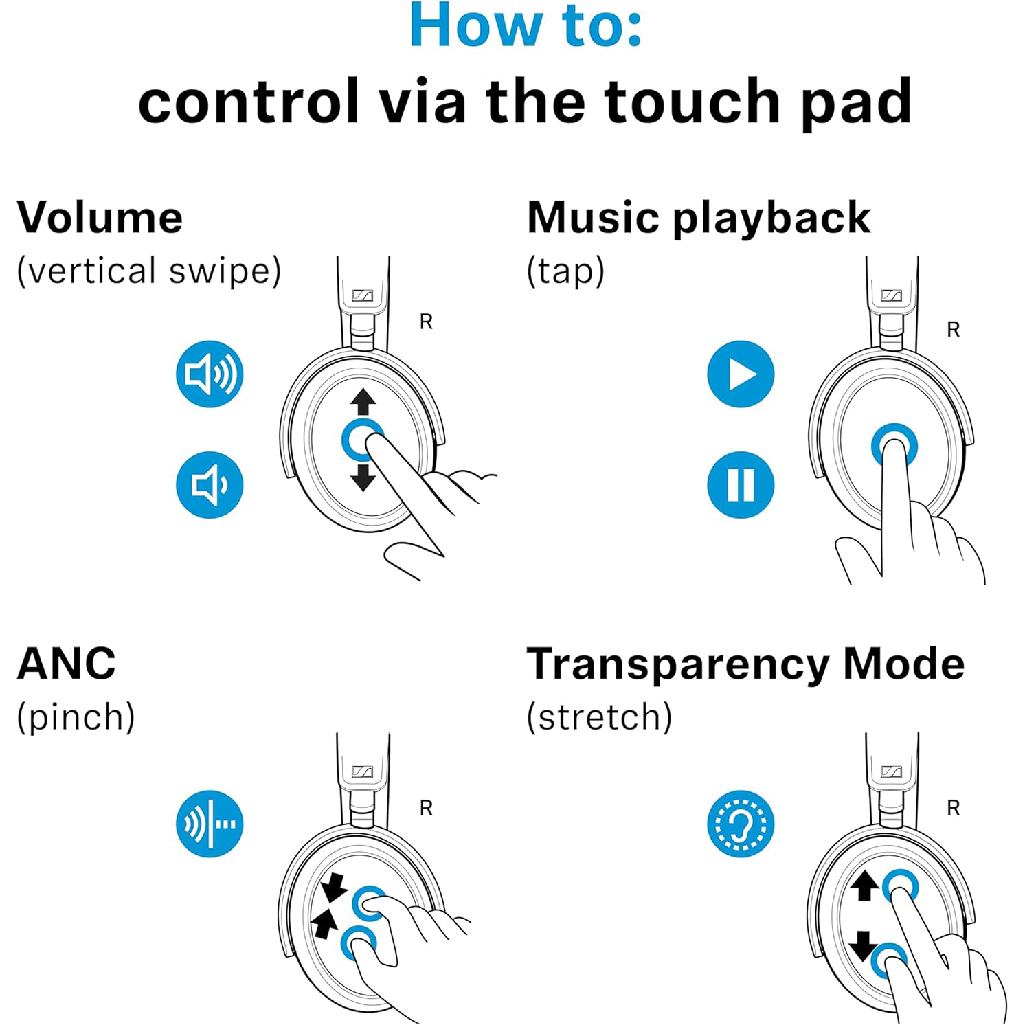 Sennheiser Momentum 4 Wireless Noise Cancelling Headphones - Bluetooth Headset for Crystal-Clear Calls with Adaptive Noise Cancellation, Over-Ear Headphones, 60h Battery Life, Folding Design, Black - Image 3
