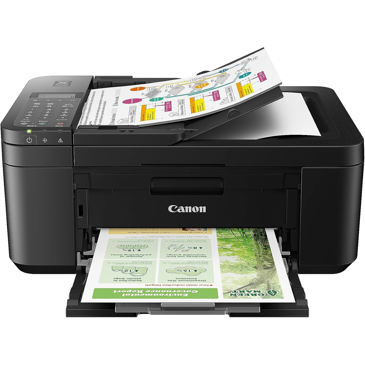 Canon PIXMA TR4720 All-in-One Wireless Printer, Home Use with Auto Document Feeder, Mobile Printing and Built-in Fax, Black