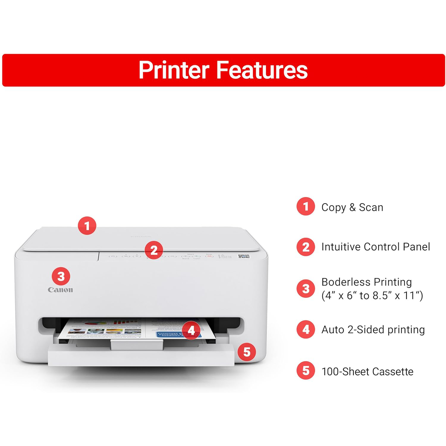 Canon PIXMA TS4320 Wireless Color Inkjet Printer for Duplex Printing - Image 9
